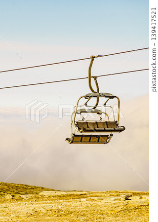 Chair lift in mountain, Serra da Estrela, Portugal Chair lift in mountain, Serra da Estrela, Portugal 139417521