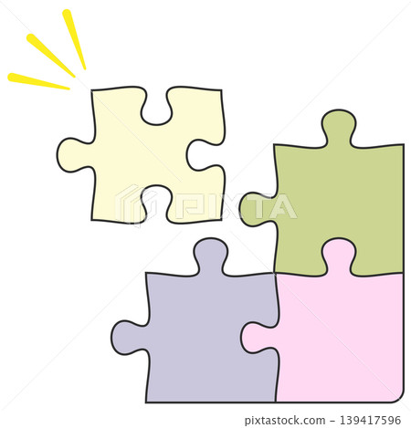 Simple jigsaw puzzle pieces Simple jigsaw puzzle pieces 139417596
