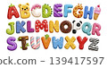 Alphabet A-Z. Vector set of letters in childish style 139417597