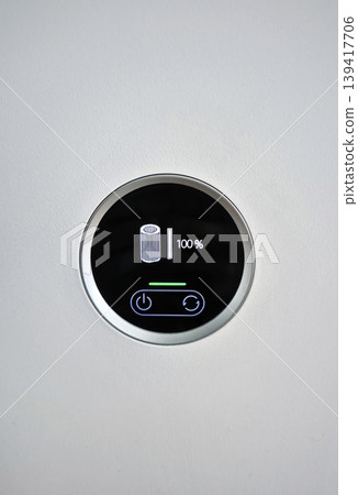 Air purifier filter status display, suggesting cleaner air, a healthier indoor environment and fewer allergy related particles. Air purifier filter status display, suggesting cleaner air, a healthier indoor environment and fewer allergy related particles. 139417706