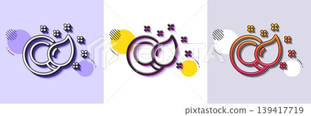 Paint brush line icon. Halftone dotted pattern. Gradient icon with grain shadow. Creativity sign. Graphic art symbol. Line paint brush icon. Various designs. Vector 139417719