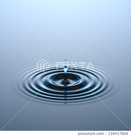 Water drop falling into water surface Water drop falling into water surface 139417809
