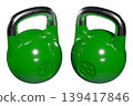 Pair of Olympic kettlebells, heavy cast iron powerlifting equipment, number 24 139417846