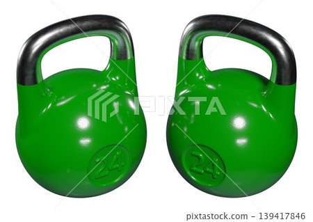 Pair of Olympic kettlebells, heavy cast iron powerlifting equipment, number 24 Pair of Olympic kettlebells, heavy cast iron powerlifting equipment, number 24 139417846