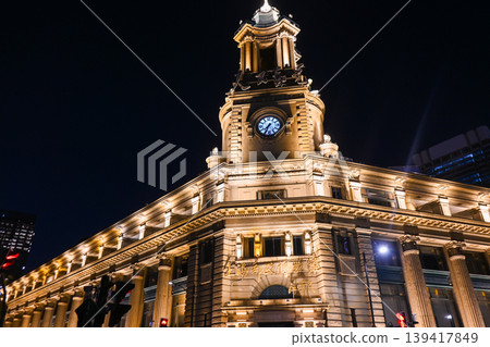 Shanghai night view - Shanghai Central Post Office Shanghai night view - Shanghai Central Post Office 139417849