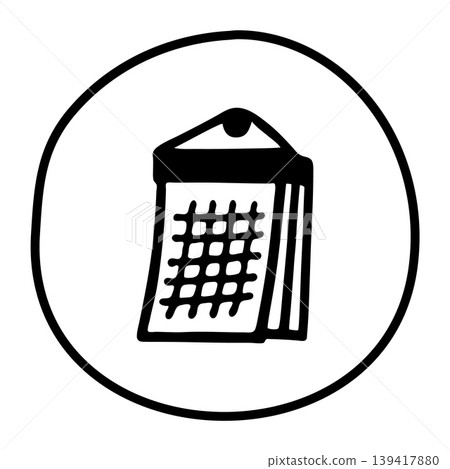 Doodle calendar schedule icon hand drawn with black line in freehand style 139417880