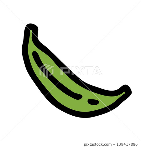 Banana doodle icon hand drawn with black line in freehand style and colored Banana doodle icon hand drawn with black line in freehand style and colored 139417886