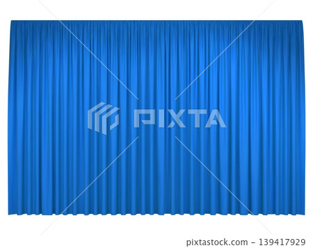Blue stage curtains isolated on white background Blue stage curtains isolated on white background 139417929