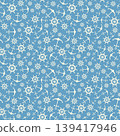 Nautical seamless pattern with ship wheels and anchors 139417946