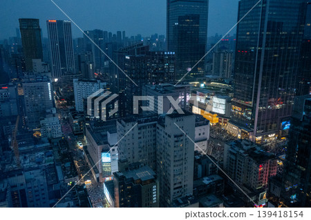 Night view of Chunxi Road in Chengdu, Sichuan Province Night view of Chunxi Road in Chengdu, Sichuan Province 139418154