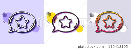 Favorite chat line icon. Halftone dotted pattern. Gradient icon with grain shadow. Speech bubble with star sign. Best symbol. Line favorite chat icon. Various designs. Vector Favorite chat line icon. Halftone dotted pattern. Gradient icon with grain shadow. Speech bubble with star sign. Best symbol. Line favorite chat icon. Various designs. Vector 139418195