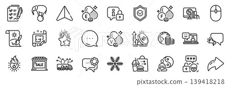 Vitamin e, Employees messenger and Elephant on ball line icons pack. Share, Message, Paper plane icons. Ranking stars, Market sale, Survey checklist web icon. Vector Vitamin e, Employees messenger and Elephant on ball line icons pack. Share, Message, Paper plane icons. Ranking stars, Market sale, Survey checklist web icon. Vector 139418218