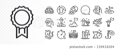 Fishing lure, Worms and Hourglass timer line icons for web app. Glare of light effect. Message icon. Pack of Yoga, Winner, Timer pictogram icons. Arena stadium, Fitness, Winner cup signs. Vector Fishing lure, Worms and Hourglass timer line icons for web app. Glare of light effect. Message icon. Pack of Yoga, Winner, Timer pictogram icons. Arena stadium, Fitness, Winner cup signs. Vector 139418264