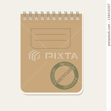 Minimalist Kraft Paper Notebook Vector with Recycled Stamp Sustainable Top Bound Spiral Notebook for Eco Friendly Branding and Organic Stationery Design Minimalist Kraft Paper Notebook Vector with Recycled Stamp Sustainable Top Bound Spiral Notebook for Eco Friendly Branding and Organic Stationery Design 139418307