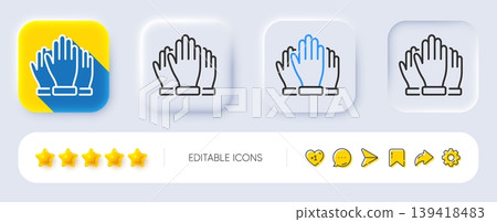 Vote hands line icon. Neumorphic, Flat shadow, 3d buttons. Election voting sign. Volunteers or referendum symbol. Line vote icon. Social media icons. Vector Vote hands line icon. Neumorphic, Flat shadow, 3d buttons. Election voting sign. Volunteers or referendum symbol. Line vote icon. Social media icons. Vector 139418483