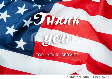 American flag with the words Thank You For Your Service American flag with the words Thank You For Your Service 139418755