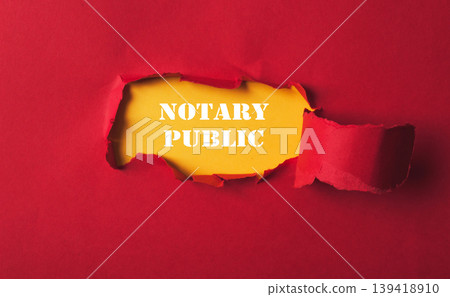 Red background with a yellow border and a hole in the middle 139418910