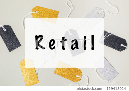 Bunch of tags with the word retail written on them Bunch of tags with the word retail written on them 139418924