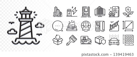 Property agency, Stairs and Delivery insurance line icons for web app. Glare of light effect. Message icon. Pack of Delivery truck, Skyscraper buildings, Lighthouse pictogram icons. Vector Property agency, Stairs and Delivery insurance line icons for web app. Glare of light effect. Message icon. Pack of Delivery truck, Skyscraper buildings, Lighthouse pictogram icons. Vector 139419463
