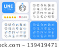 Medical drugs, Chemistry molecule and Chin line icons for web app. Message, Share, Like social media icons. Pack of Qr code, Face verified, Technical info pictogram icons. Vector 139419471