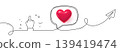 Middle finger hand line icon. Continuous line with share plane. Palm gesture symbol. 3d heart in speech bubble. Middle finger single line ribbon. Loop curve pattern. Vector 139419474