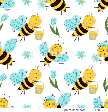 Seamless pattern. Spring print perfect for children's textile design, decor 139420112