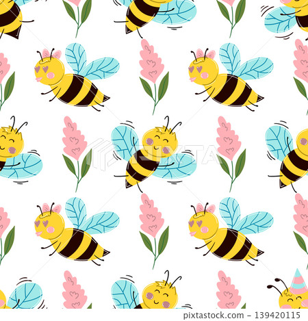 Seamless pattern. Spring print perfect for children's textile design, decor Seamless pattern. Spring print perfect for children's textile design, decor 139420115
