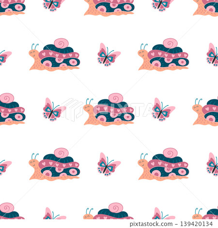 Seamless pattern. Spring print perfect for children's textile design, decor Seamless pattern. Spring print perfect for children's textile design, decor 139420134