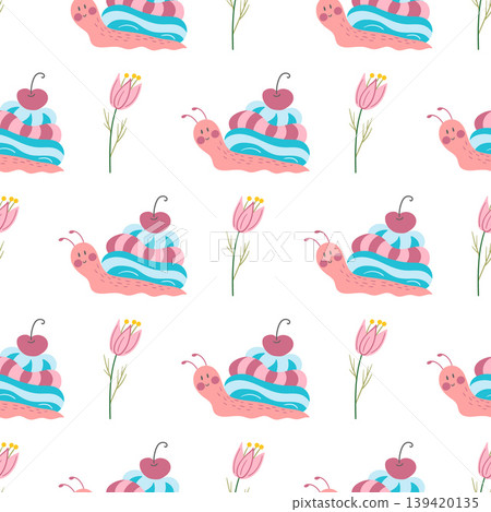 Seamless pattern. Spring print perfect for children's textile design, decor Seamless pattern. Spring print perfect for children's textile design, decor 139420135