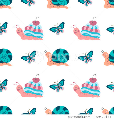 Seamless pattern. Spring print perfect for children's textile design, decor Seamless pattern. Spring print perfect for children's textile design, decor 139420145