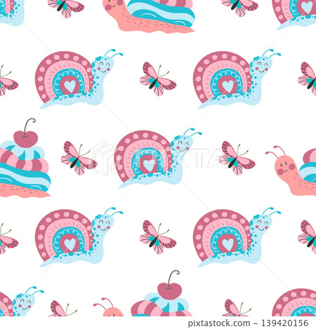 Seamless pattern. Spring print perfect for children's textile design, decor Seamless pattern. Spring print perfect for children's textile design, decor 139420156