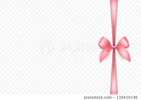 Vector 3d Ribbon with Bow for Gift Decoration and Packaging Design. Pink Ribbon for Celebration, Event and Invitation. Pink Ribbon Illustration for Holiday Card, Present Wrapping, Festive Template Vector 3d Ribbon with Bow for Gift Decoration and Packaging Design. Pink Ribbon for Celebration, Event and Invitation. Pink Ribbon Illustration for Holiday Card, Present Wrapping, Festive Template 139420196