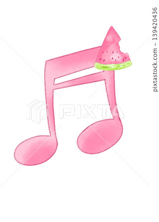 Musical note with watermelon Musical note with watermelon 139420436