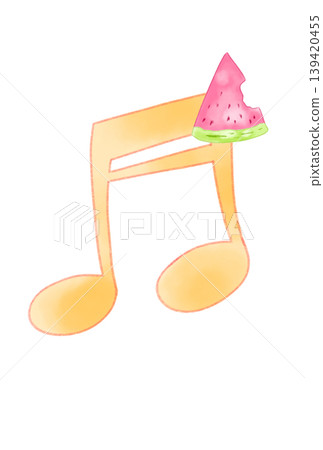 Musical note with watermelon Musical note with watermelon 139420455