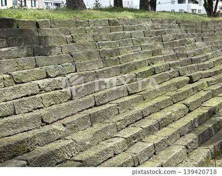 A landscape with stone walls at the site of Fukui Castle. A landscape with stone walls at the site of Fukui Castle. 139420718