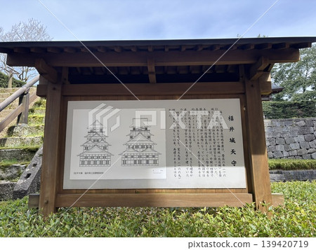 福井城遺址天守閣基座資訊牌 福井城遺址天守閣基座資訊牌 139420719