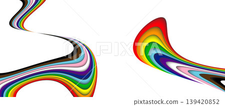 LGBTQ+ progress pride rainbow waves abstract background for web and print design. Vector EPS 10 LGBTQ+ progress pride rainbow waves abstract background for web and print design. Vector EPS 10 139420852