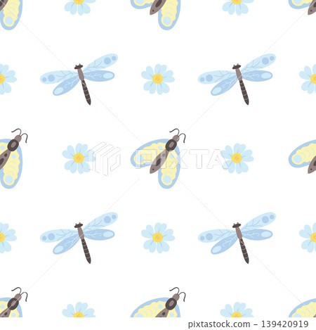 Seamless pattern. Spring print perfect for children's textile design, decor Seamless pattern. Spring print perfect for children's textile design, decor 139420919