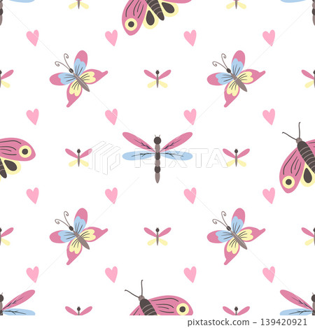 Seamless pattern. Spring print perfect for children's textile design, decor Seamless pattern. Spring print perfect for children's textile design, decor 139420921
