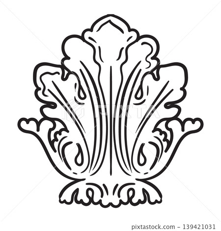 Decorative retro style leaf hand drawing element vector illustration Decorative retro style leaf hand drawing element vector illustration 139421031