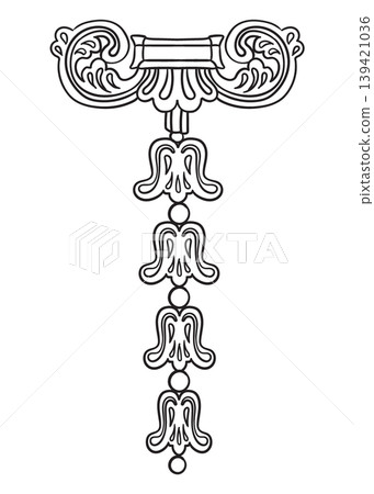 Repetitive vertical floral hand drawing design element vector illustration Repetitive vertical floral hand drawing design element vector illustration 139421036
