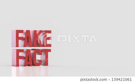 Fake Fact Misinformation Warning Concept 3d render. Fake Fact Misinformation Warning Concept 3d render. 139421061