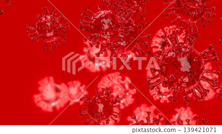 Red Virus Cells Medical Background 3d render. Red Virus Cells Medical Background 3d render. 139421071