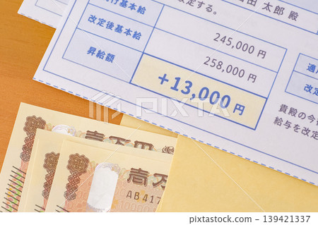 加薪通知和現金 加薪通知和現金 139421337