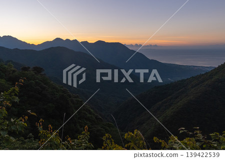 Yakushima, the Alps of the Sea: Twilight (Summer Yakushima, Island, Remote Island, Kagoshima Prefecture, Japan, Calendar, Poster, New Year's Card) 139422539