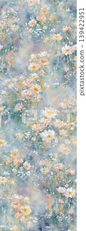 Soft muted watercolor floral and botanical seamless patterns collection 139422951