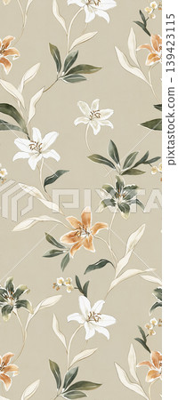 Soft muted watercolor floral and botanical seamless patterns collection Soft muted watercolor floral and botanical seamless patterns collection 139423115
