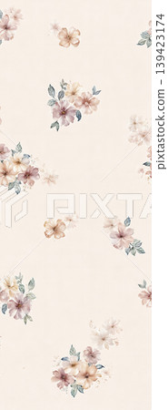 Soft muted watercolor floral and botanical seamless patterns collection 139423174