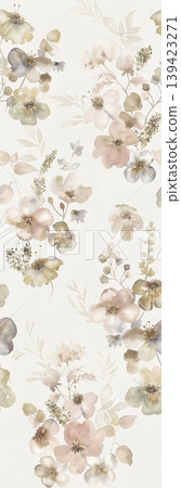 Soft muted watercolor floral and botanical seamless patterns collection Soft muted watercolor floral and botanical seamless patterns collection 139423271