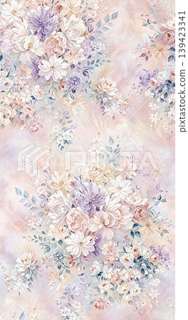 Soft muted watercolor floral and botanical seamless patterns collection Soft muted watercolor floral and botanical seamless patterns collection 139423341